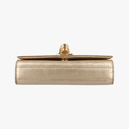 Saint Laurent Yves Kate Gold Leather Messenger — view 3