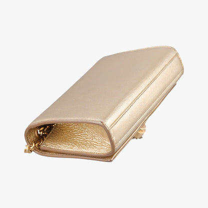 Saint Laurent Yves Kate Gold Leather Messenger — view 7
