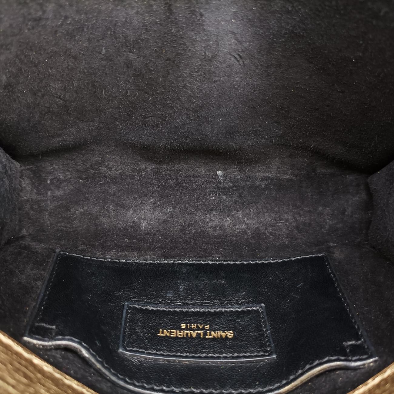 Saint Laurent Yves Kate Gold Leather Messenger — view 9