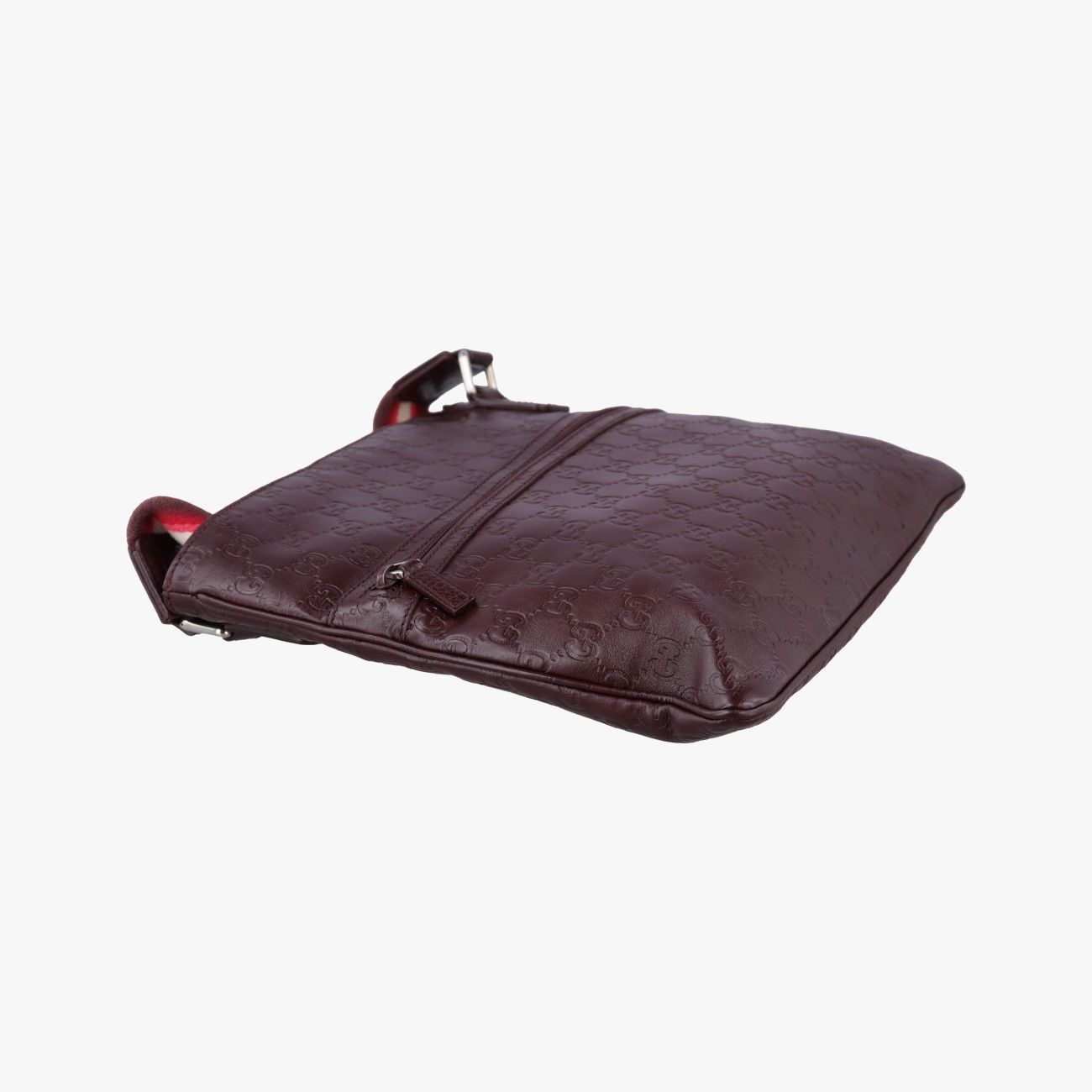 Gucci Imprime Messenger Wine Red Leather Tote — view 5