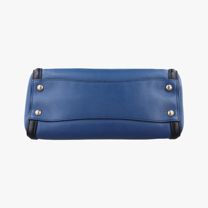 Prada Double Zip Convertible Tote Black Blue Saffiano Leather 56 — view 3