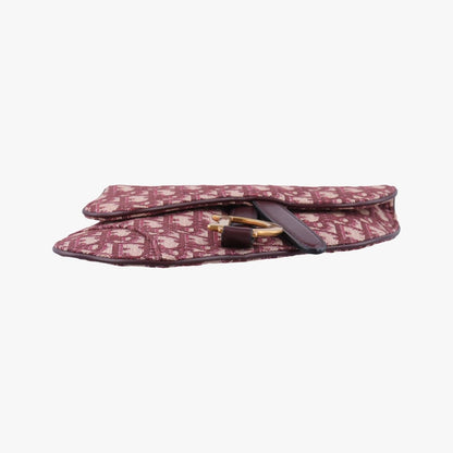 Dior Saddle Red Jacquard Handbag — view 3