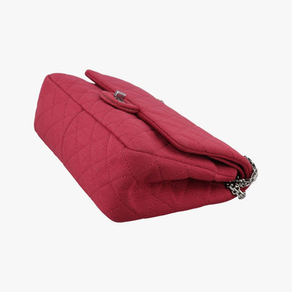 Chanel 2.55 Quilted Red Cotton Jersey Handbag — view 4