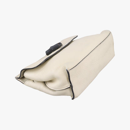 Gucci Bamboo Daily White Leather Messenger — view 5