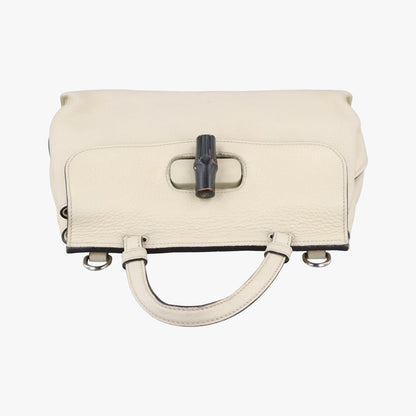 Gucci Bamboo Daily White Leather Messenger — view 8