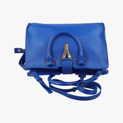 Saint Laurent Yves Laurenty Line Petit Cabas Blue Leather Messenger — view 8