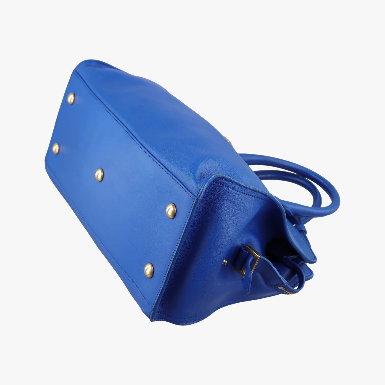 Saint Laurent Yves Laurenty Line Petit Cabas Blue Leather Messenger — view 4