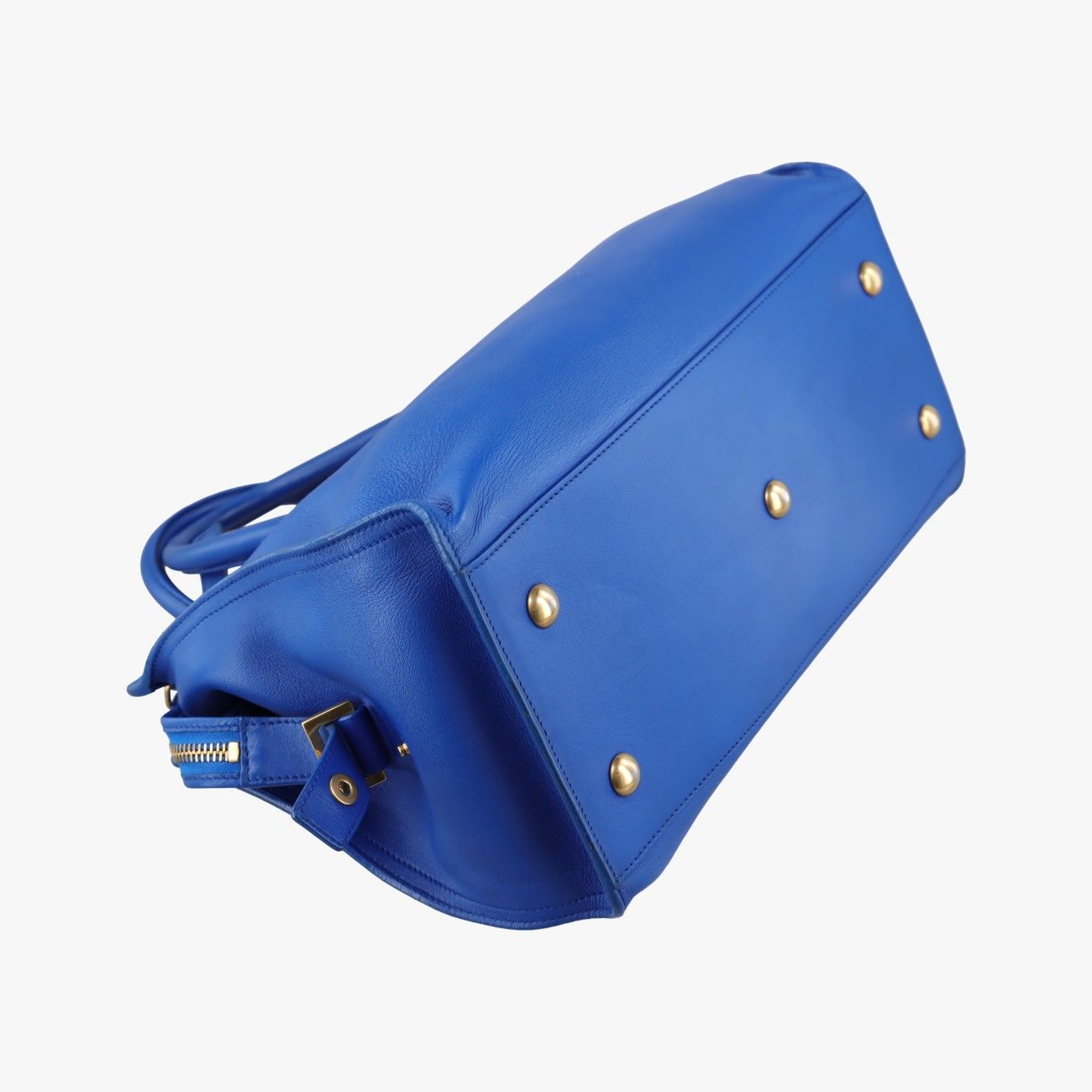 Saint Laurent Yves Laurenty Line Petit Cabas Blue Leather Messenger — view 7