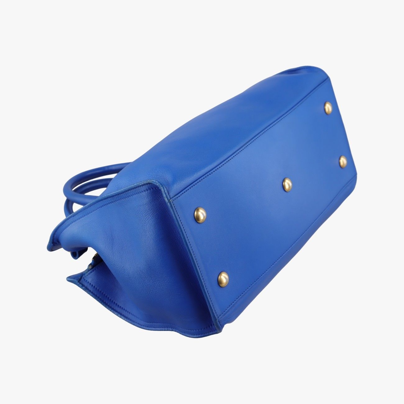 Saint Laurent Yves Laurenty Line Petit Cabas Blue Leather Messenger — view 5