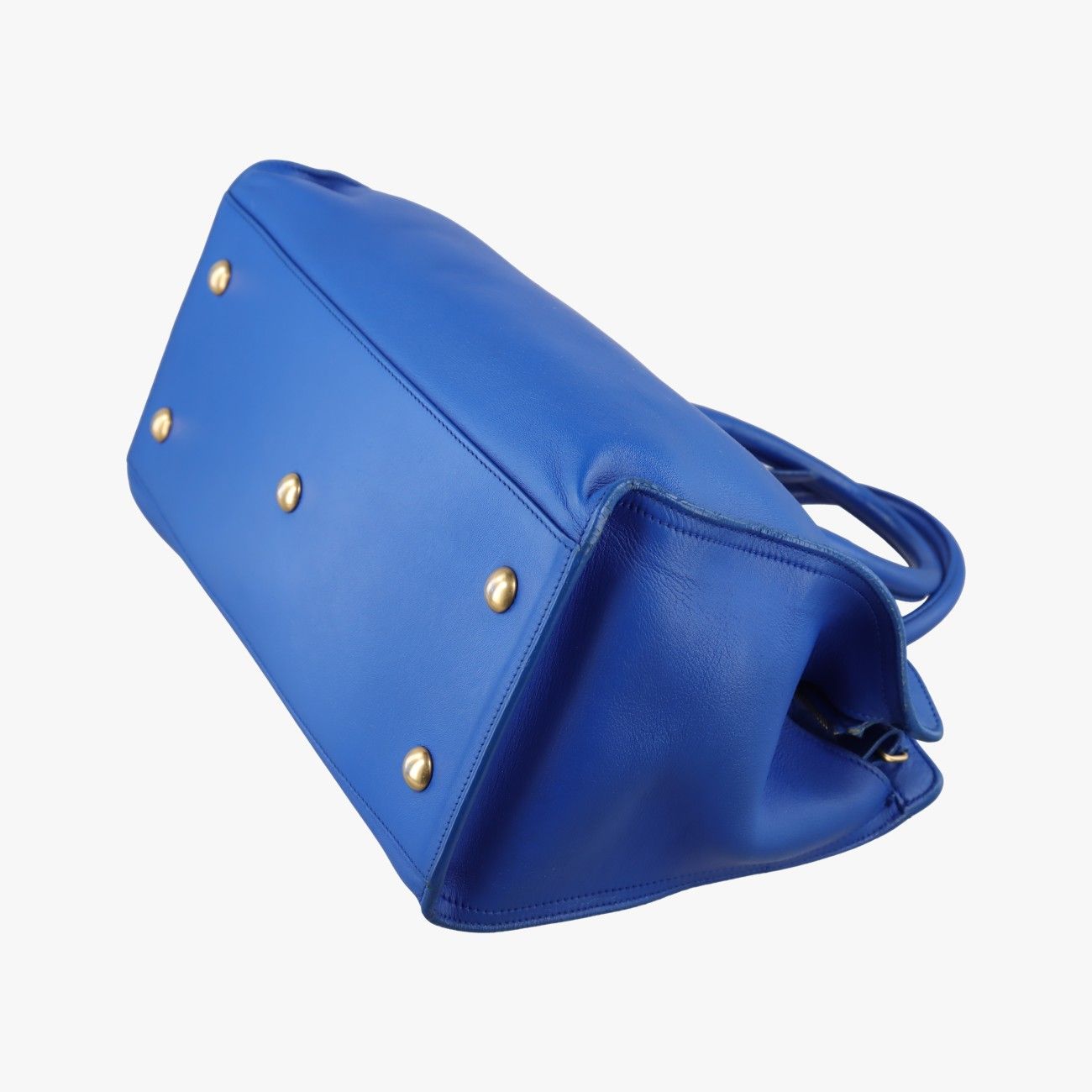 Saint Laurent Yves Laurenty Line Petit Cabas Blue Leather Messenger — view 6