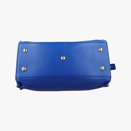 Saint Laurent Yves Laurenty Line Petit Cabas Blue Leather Messenger — view 3