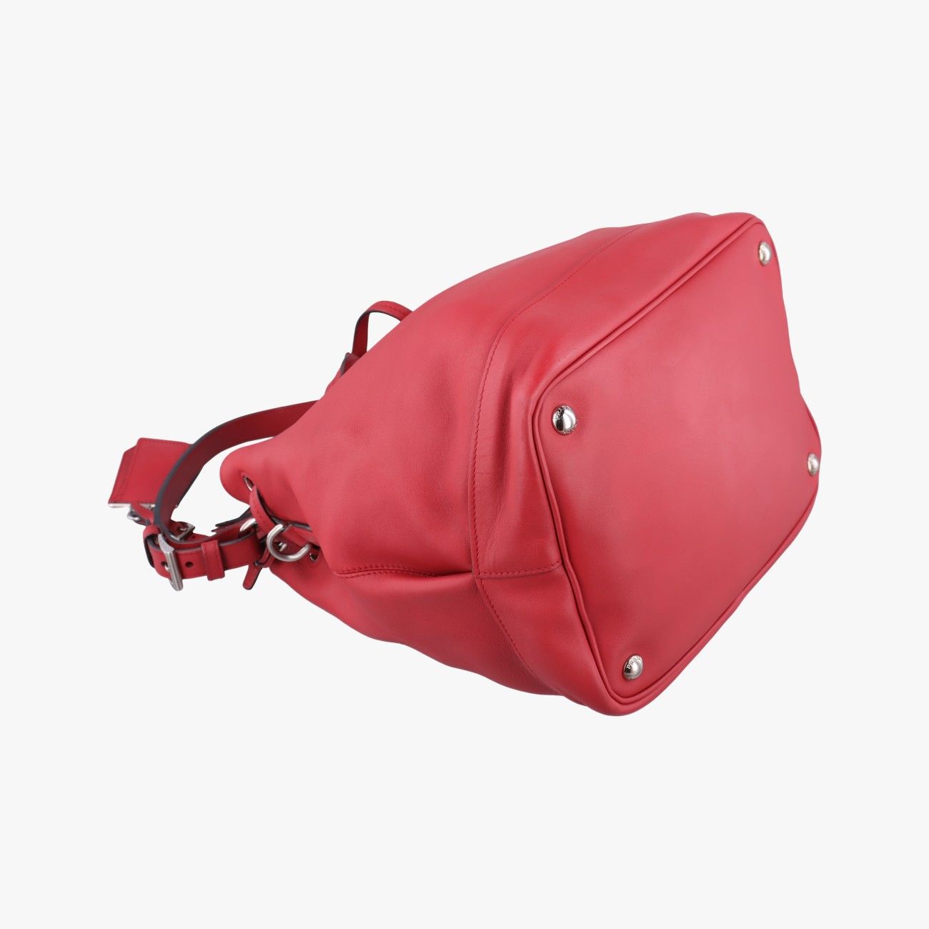 Prada Tassel Drawstring Bucket Red Leather Messenger — view 5