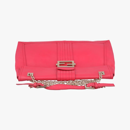 Fendi Maxi Baguette Flap Red Leather — view 8