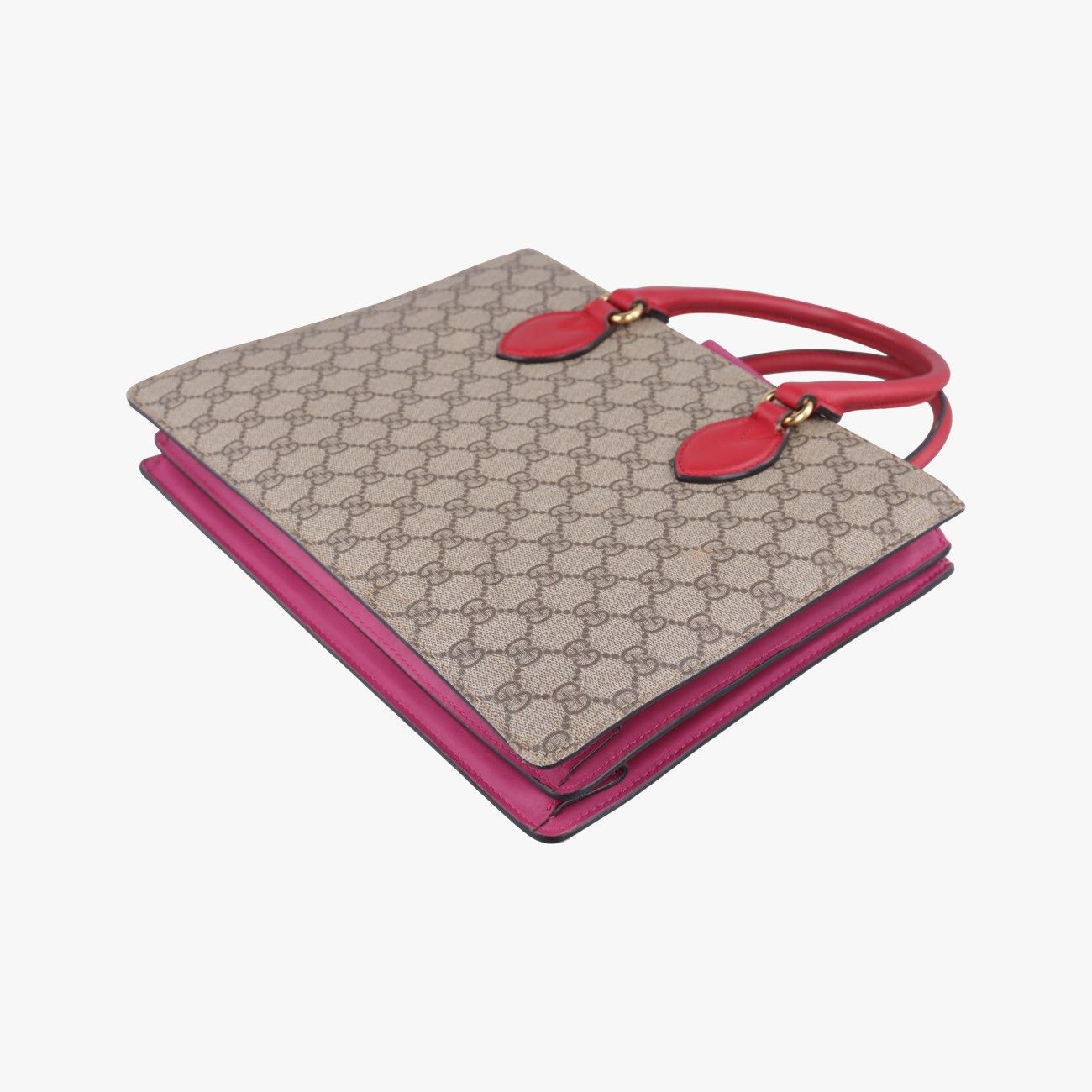 Gucci GG Supreme Beige Pink Red Canvas Leather Messenger — view 6