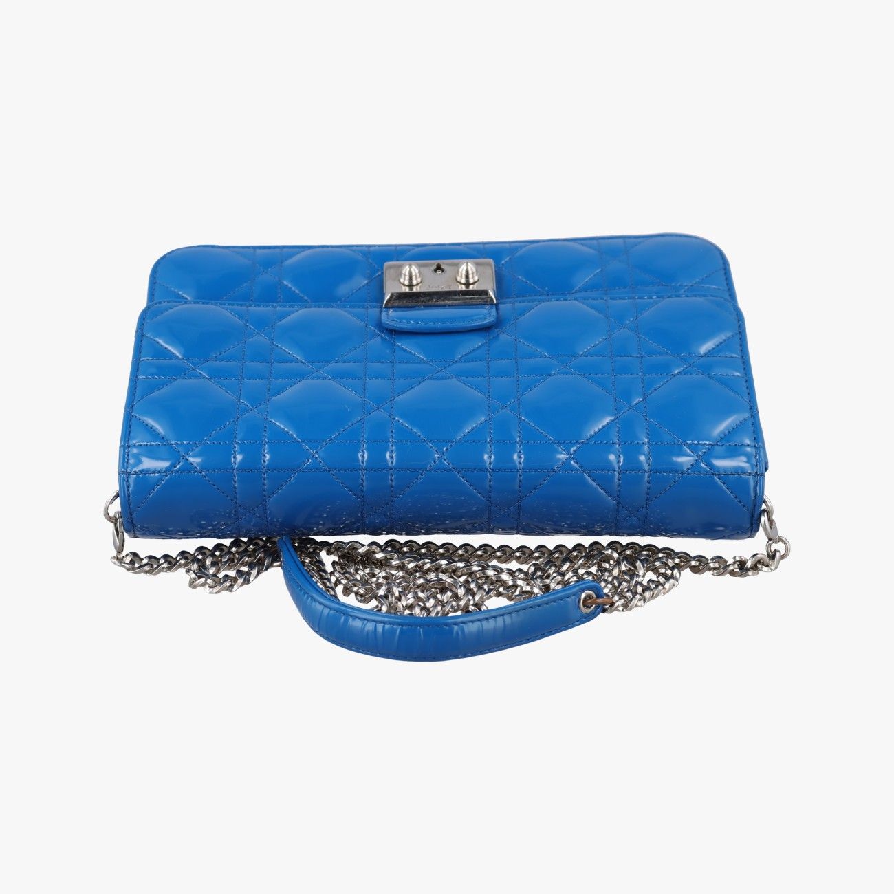 Dior Cannage New Rock Blue Patent Messenger — view 8