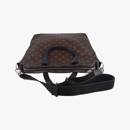 Louis Vuitton Monogram Brown Black Canvas Calf Leather Tote — view 8