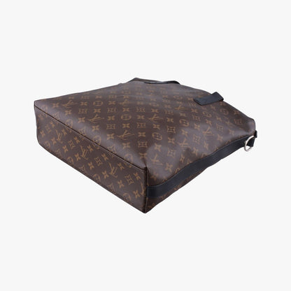 Louis Vuitton Monogram Brown Black Canvas Calf Leather Tote — view 4