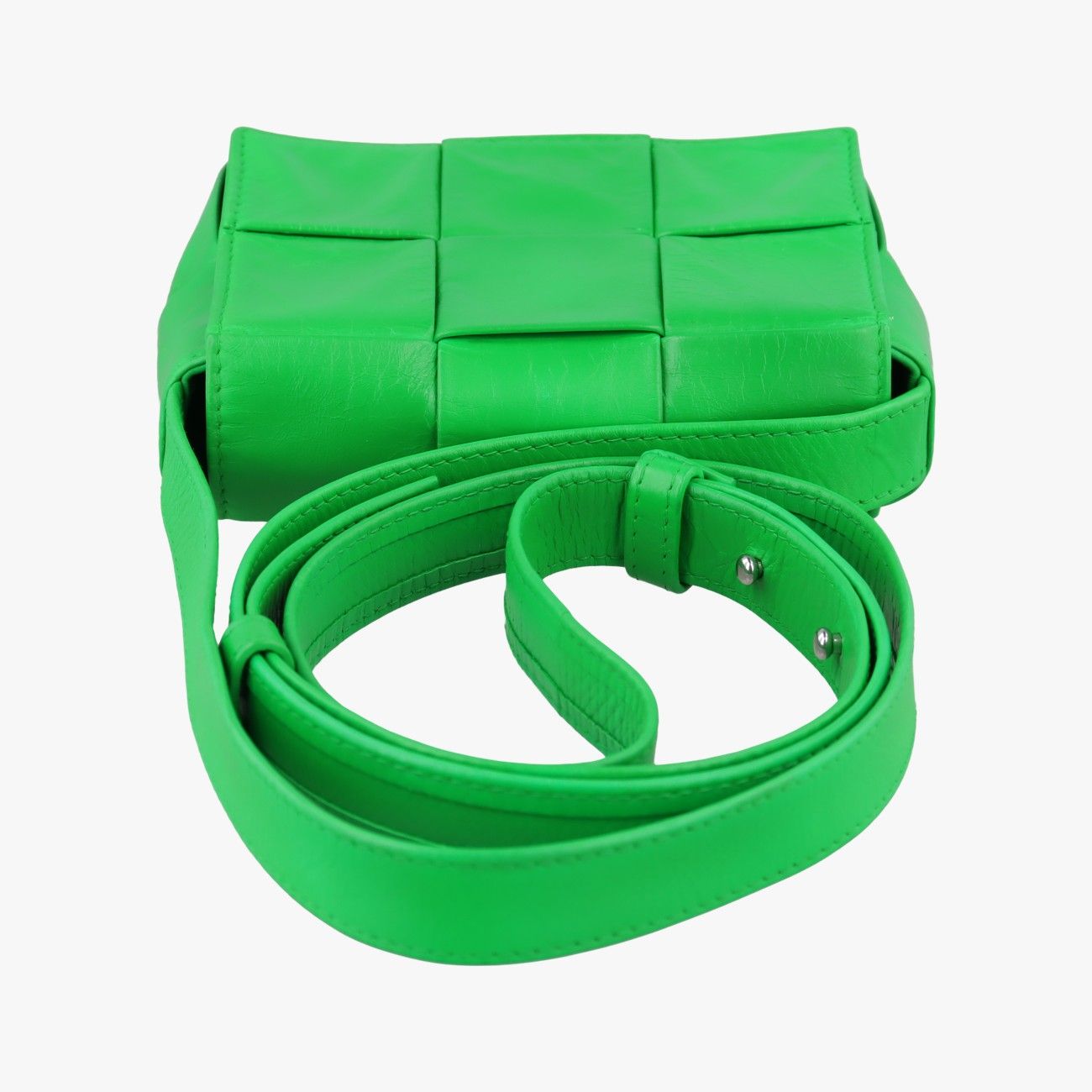 Bottega Veneta Candy Cassette Green Leather Messenger — view 8