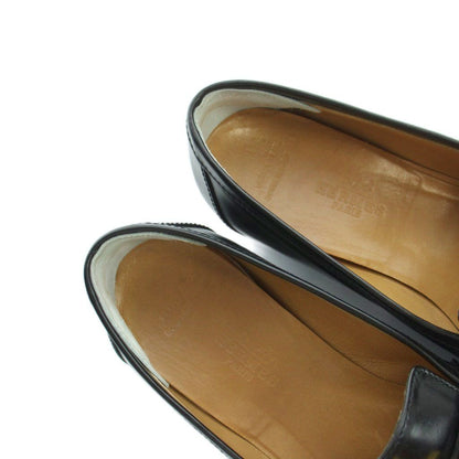Hermes Chaine D'ancre Loafers Moccasins Leather Logo Gold 36.5 Black — view 4