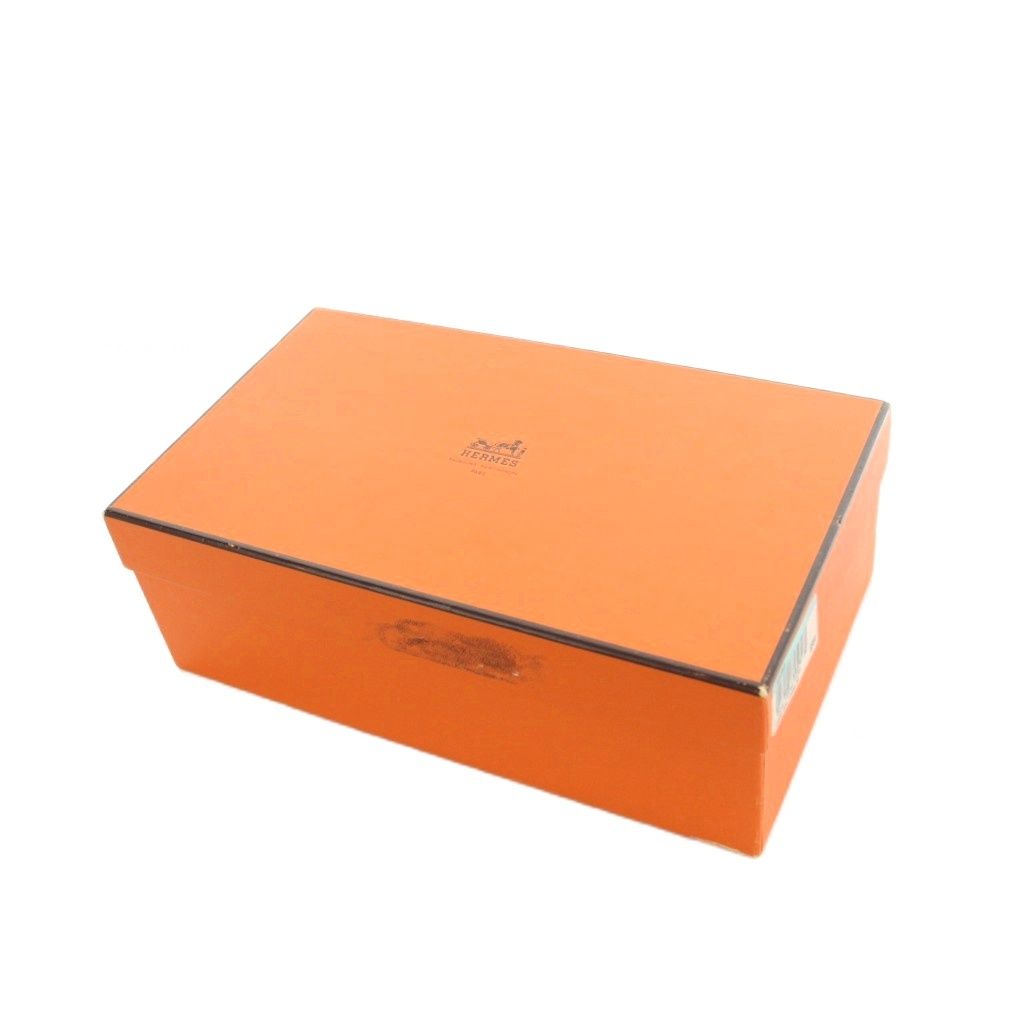 Hermes Chaine D'ancre Loafers Moccasins Leather Logo Gold 36.5 Black — view 8