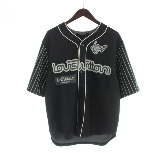 Louis Vuitton Logo Numbering Baseball Shirt Yn1 Top Short Sleeve M Black