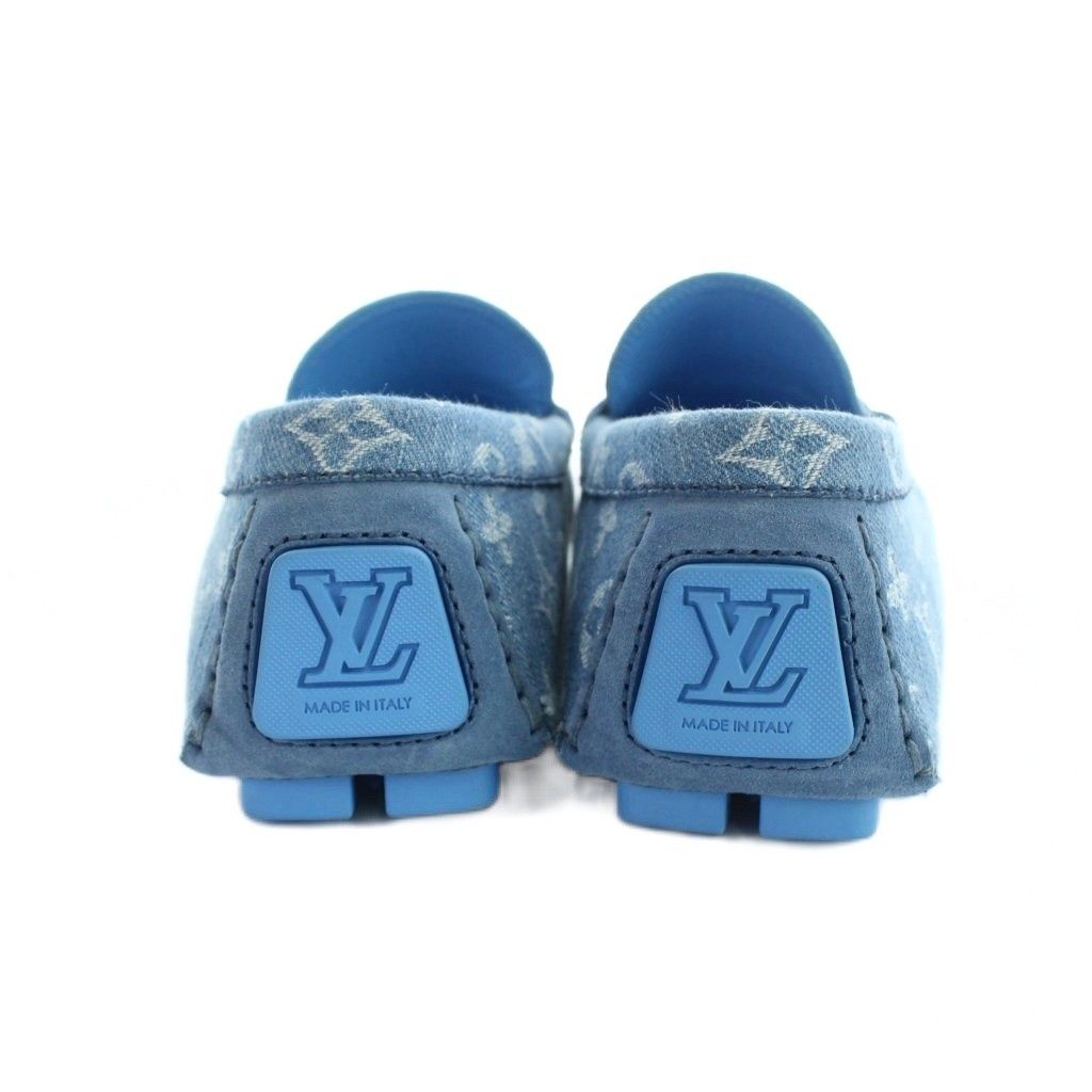 Louis Vuitton Driver Line Loafers Monogram Arizona Denim Jacquard Shoes 8.5 — view 5