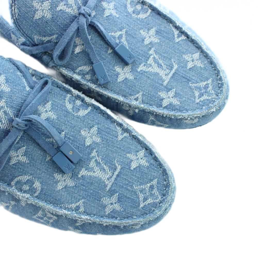 Louis Vuitton Driver Line Loafers Monogram Arizona Denim Jacquard Shoes 8.5 — view 3