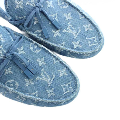 Louis Vuitton Driver Line Loafers Monogram Arizona Denim Jacquard Shoes 8.5 — view 3