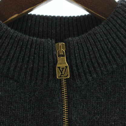 Louis Vuitton Knit Sweater Monogram Jacquard Wool Half Zip Long Sleeve NOS L — view 5