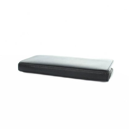 Saint Laurent Paris Wallet Logo Leather Zip Around Black — view 3