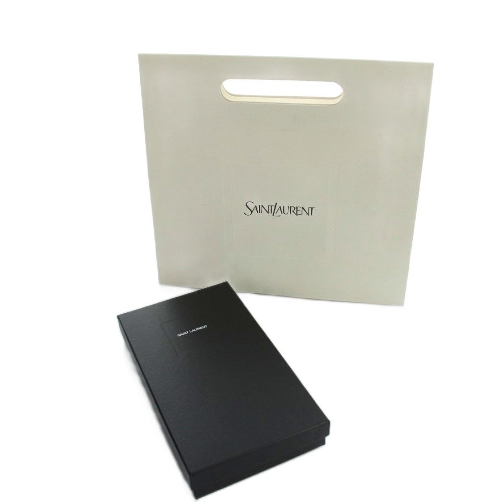 Saint Laurent Paris Wallet Logo Leather Zip Around Black — view 9