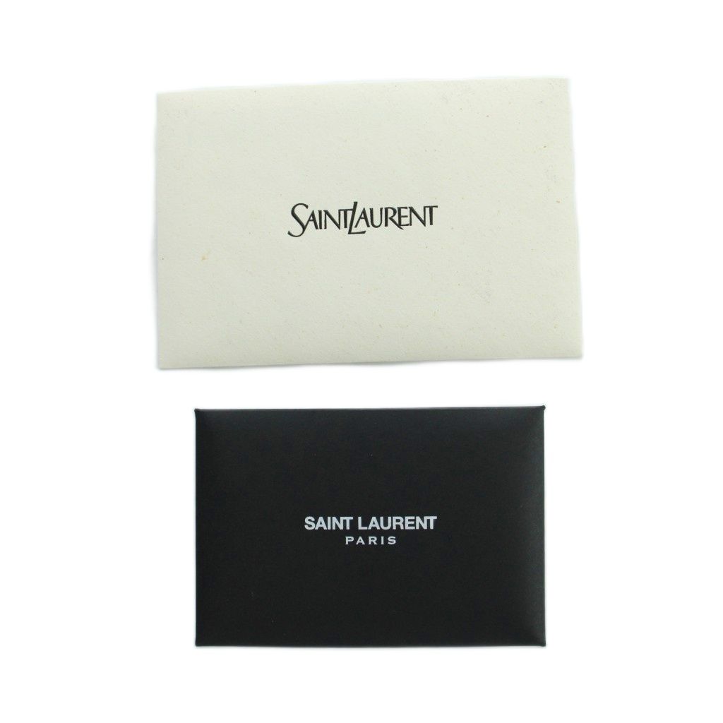 Saint Laurent Paris Wallet Logo Leather Zip Around Black — view 8