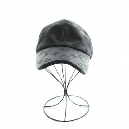 Louis Vuitton Cap Hat Leather Monogram Shadow Logo Black — view 2