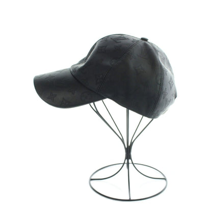 Louis Vuitton Cap Hat Leather Monogram Shadow Logo Black — view 3