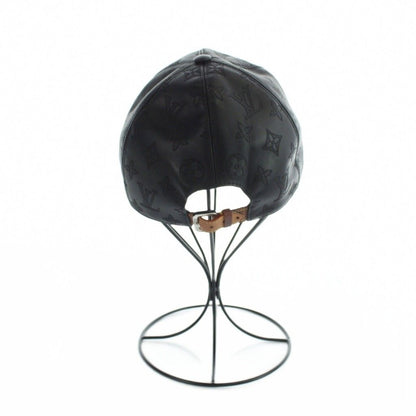 Louis Vuitton Cap Hat Leather Monogram Shadow Logo Black — view 4