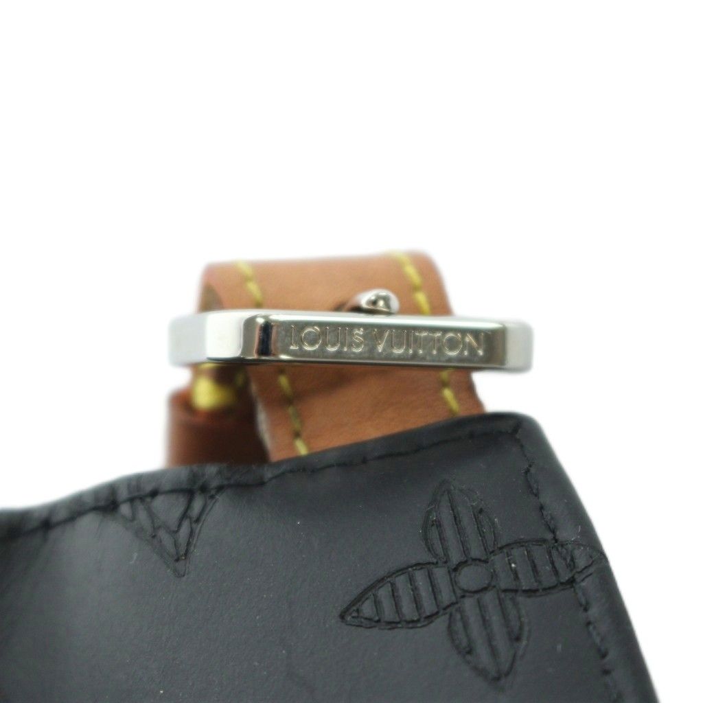 Louis Vuitton Cap Hat Leather Monogram Shadow Logo Black — view 7