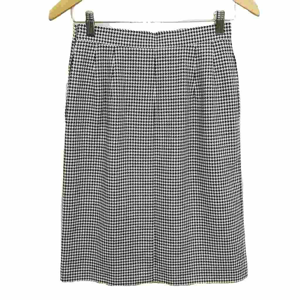 Saint Laurent Yves Vintage Houndstooth Skirt Suit Set 36 Black White — view 8
