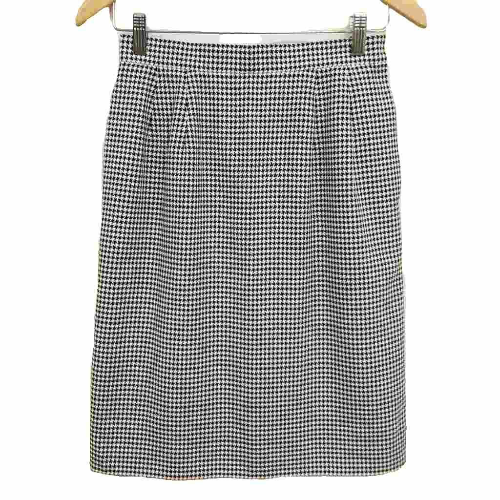 Saint Laurent Yves Vintage Houndstooth Skirt Suit Set 36 Black White — view 7