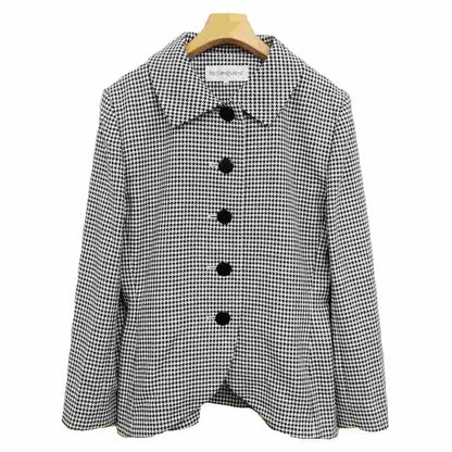 Saint Laurent Yves Vintage Houndstooth Skirt Suit Set 36 Black White — view 3