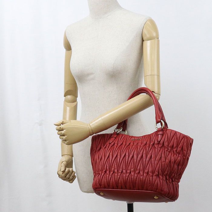 Miu Miu Miu 2-Way Matelasse Handbag Lambskin — view 8