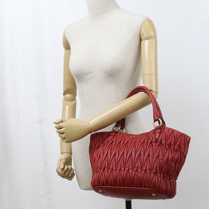 Miu Miu Miu 2-Way Matelasse Handbag Lambskin — view 8