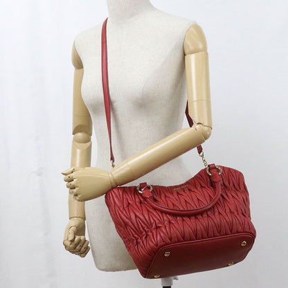 Miu Miu Miu 2-Way Matelasse Handbag Lambskin — view 9