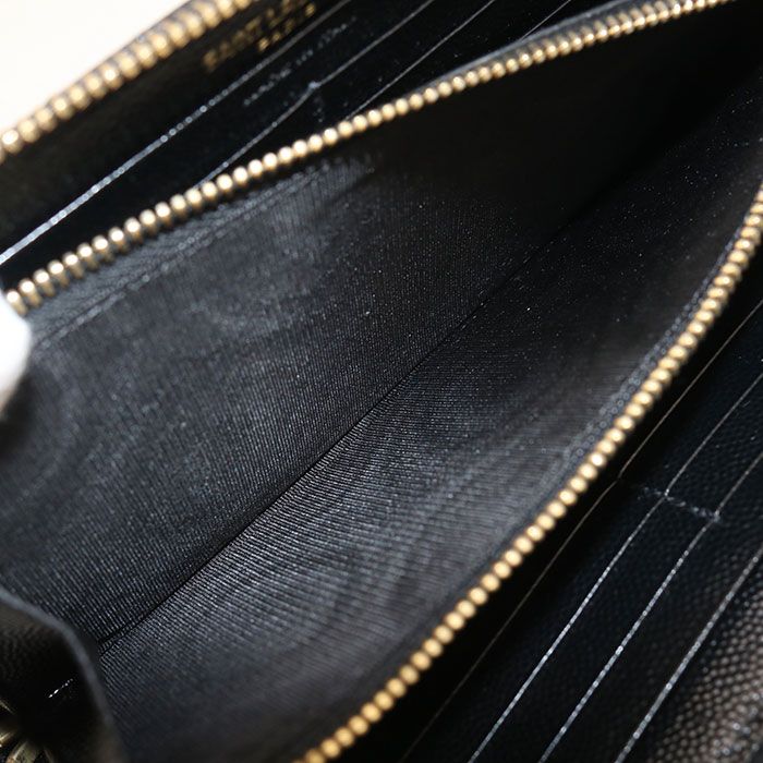 Saint Laurent Full Zip Wallet Monogram Round Zip Calf — view 4