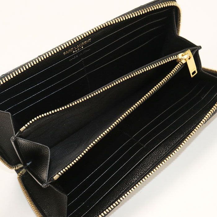 Saint Laurent Full Zip Wallet Monogram Round Zip Calf — view 3