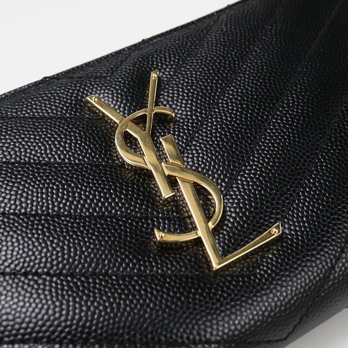 Saint Laurent Full Zip Wallet Monogram Round Zip Calf — view 6