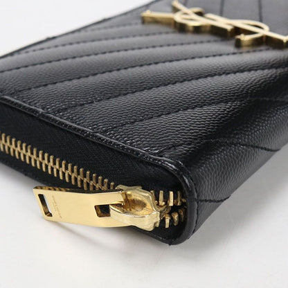 Saint Laurent Full Zip Wallet Monogram Round Zip Calf — view 5