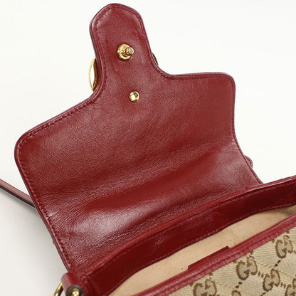 Gucci Mini Top Handle Bag GG Marmont Handbag Canvas Leather — view 6