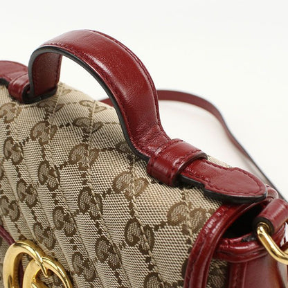 Gucci Mini Top Handle Bag GG Marmont Handbag Canvas Leather — view 7