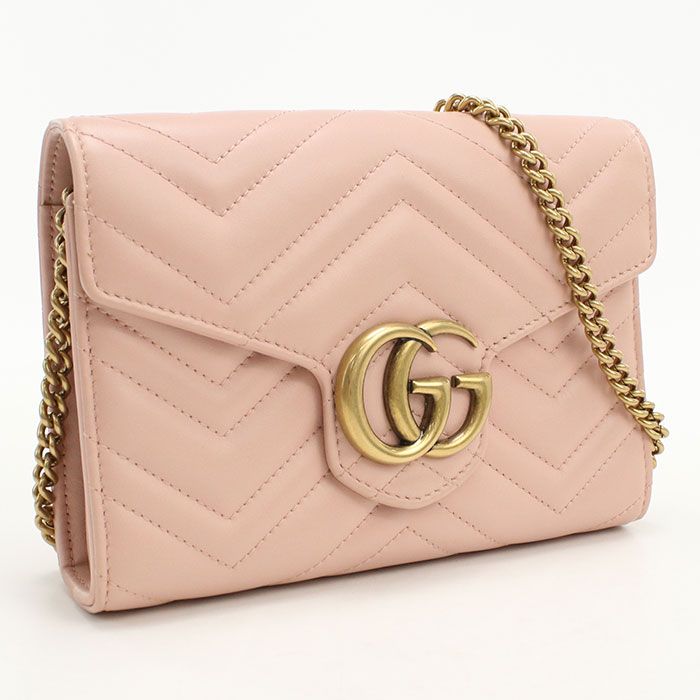 Gucci GG Marmont Chain Wallet Quilted Leather