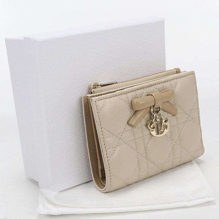 Dior Dahlia Wallet Lady Dior Bifold Lambskin Handbag